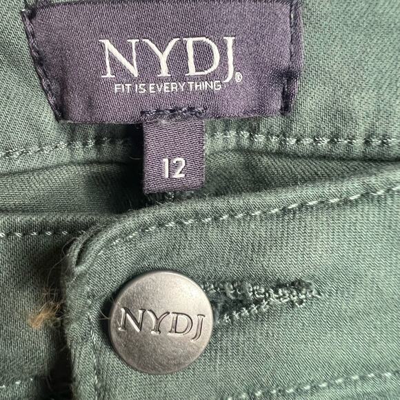 NYDJ Ami Skinny Jeans Frayed Hem Mid Rise Slimming Fit Stretch Evergreen Size 12 - Picture 11 of 16